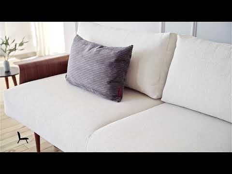 Frode Fabric Sofa Bed w/Walnut Arms by Innovation Living Furniture
