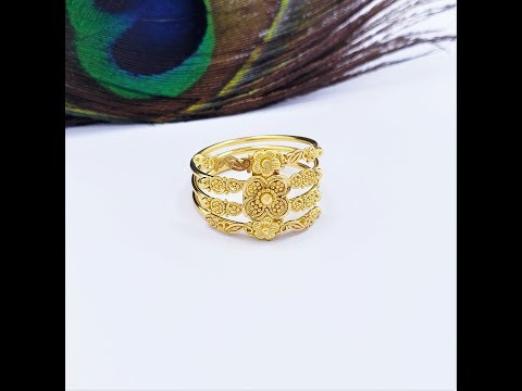 Genuino Anel De Ouro 22k Solido Tamanho Eua 7 25 Feminino Hallmark 916 Excelente Artesanato Ebay