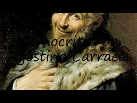 How to pronounce Democritus by Agostino Carracci in Latin?