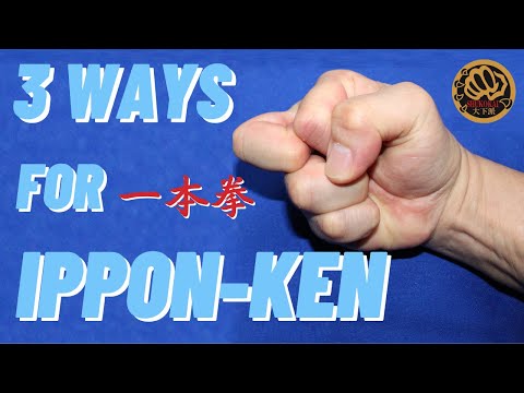 3 ways for Ippon-Ken 一本拳,Japanese Karate Grand Master 10th Dan demonstrates .