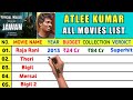 Jawan Director Atlee Kumar hit and Flop all Movie List | Atlee Kumar all Movie Verdict