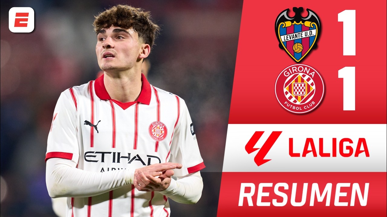 GIRONA CONSIGUIÓ DRAMÁTICO EMPATE 1-1 ante LEVANTE con gol de JOEL ROCA | Resumen | La Liga