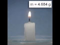 Burning candle + weight
