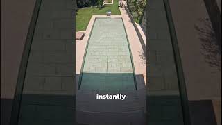 A swimming pool that turns into a floor
