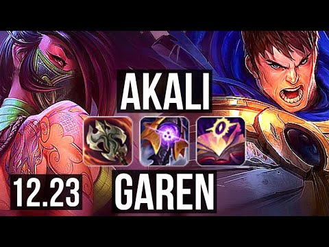 AKALI vs GAREN (TOP) | 6 solo kills, 12/2/5, Legendary, 1.3M mastery | EUW Diamond | 12.23