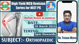 Download Lagu Orthopaedics | High Yield MCQ Revision Series for NEET PG || Dr Tushar Mehta Thumbnail