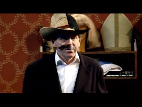 Claes Eriksson spelar revysketchen "Amerikanarn och Skaraborgarn"