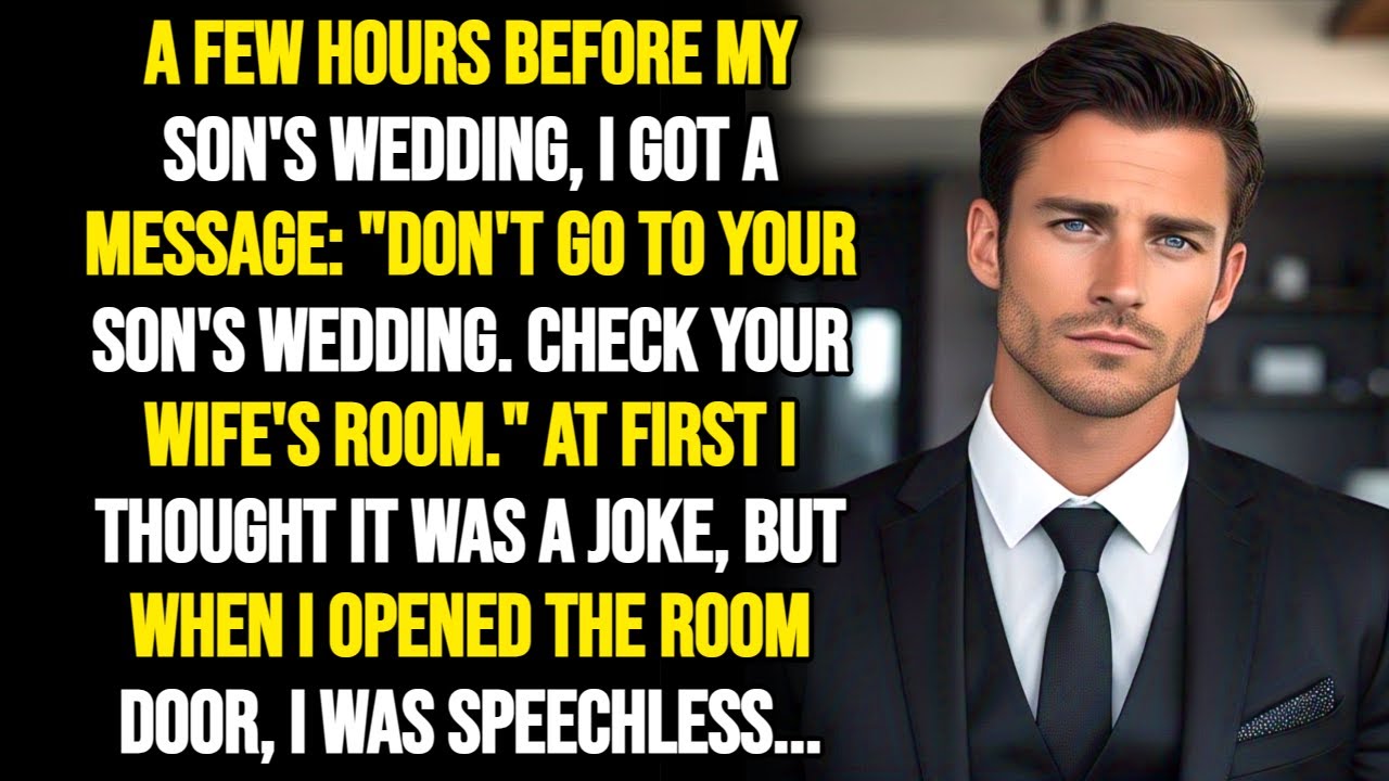 Hours Before My Son’s Wedding, a Text Led Me to My Wife’s Door—What I Saw Shattered My Whole World