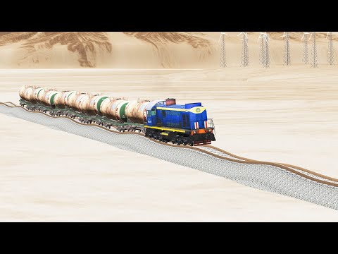 Impossible wide Rail Tracks vs Trains crossing - Beamng Drive