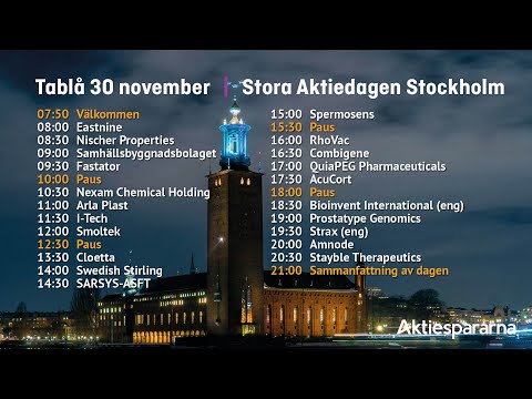 Stora Aktiedagen Stockholm 30 november 2021