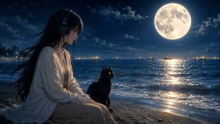 moonlit shore of remembrance 🌙 japanese lofi piano for tender memories | 8 hours