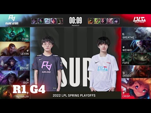 BLG vs RA - Game 4 | Round 1 Playoffs LPL Spring 2022 | Bilibili Gaming vs Rare Atom G4
