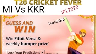 Amazon Guess and win Quiz Answer / MI Vs KKR /IPL2020 #ipl