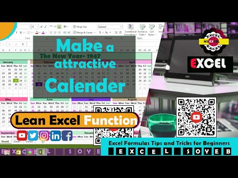 calendar in Ms Excel || Create  calendar in Excel || Calendar Template in Excel #excel #formula