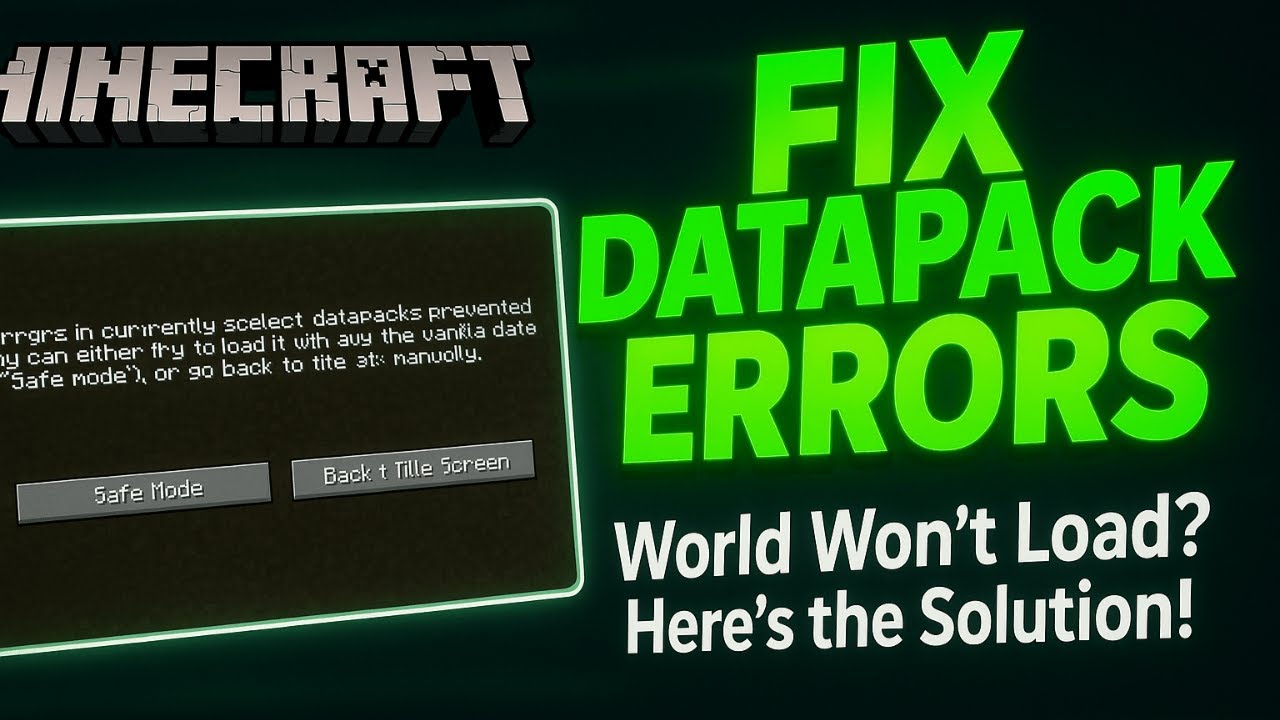 How to Fix Minecraft Errors in Currently Selected Datapacks Prevented World From Loading 2025