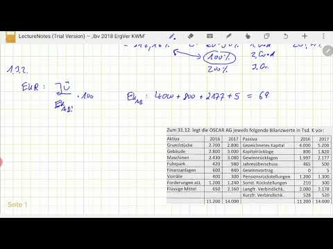 1.3.2: Eigenkapitalrentabilität berechnen - Bilanzanalyse (Abiturprüfung IBV/BWR Lösung 2018)