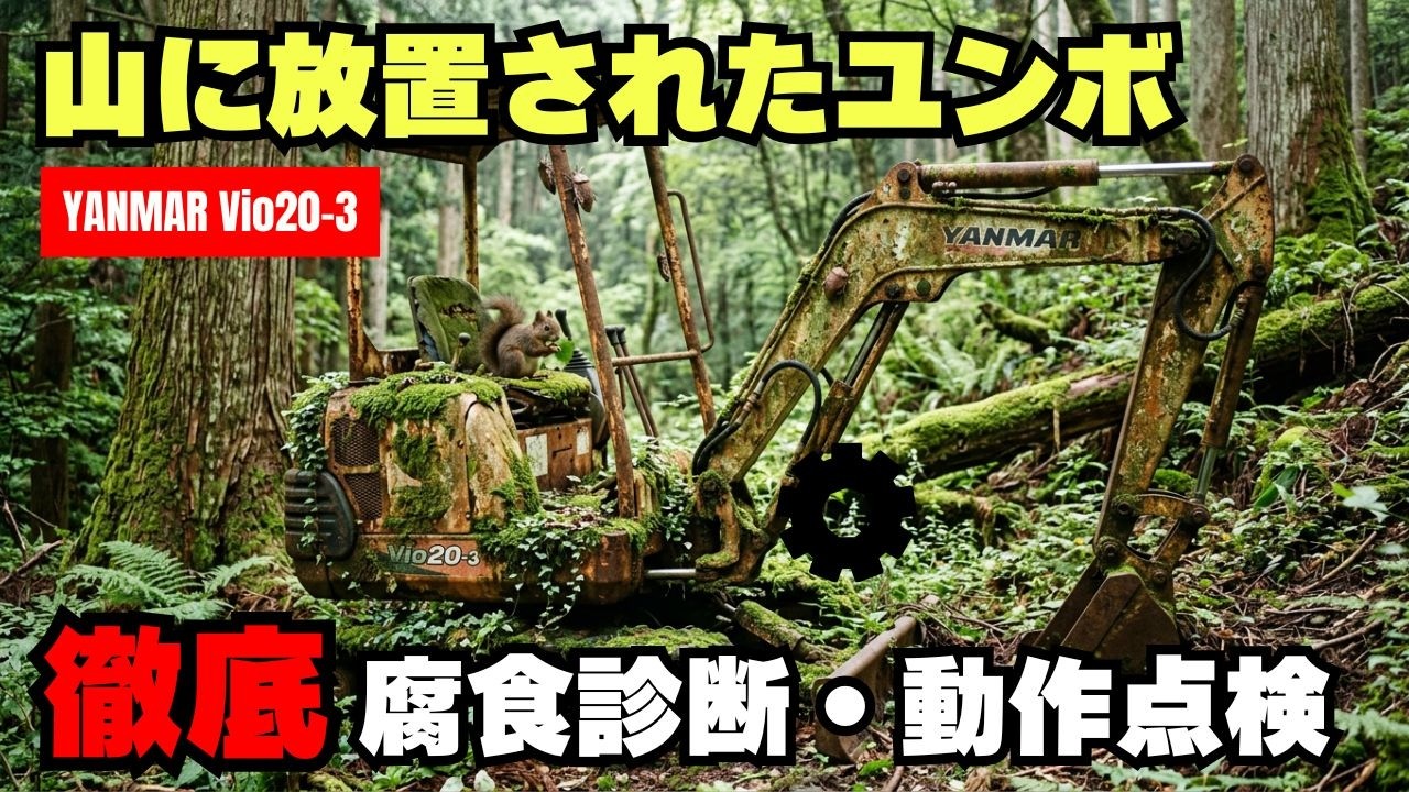 山に放置されたユンボを救いたい。土に還りかけた重機の復活プロジェクト【ヤンマーVio20-3】