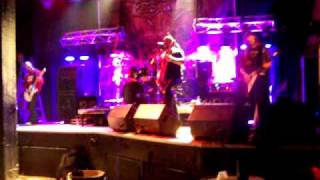 Mercenary performing In Bloodred Shades while soundcheck
