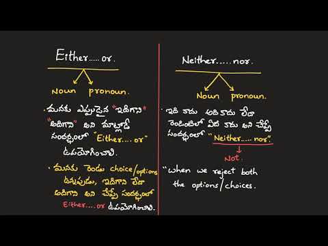 use of either or & neither nor in english || either or and neither nor usage in english