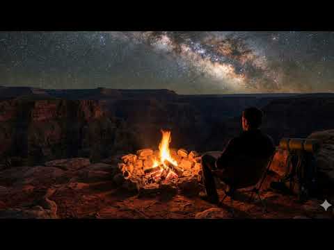 MAN RETHINKS ENTIRE LIFE BY FIRE OVERLOOKING THE GRAND CANYON 🔥🏜️ 10 Hours ASMR Relax Cozy Ambience