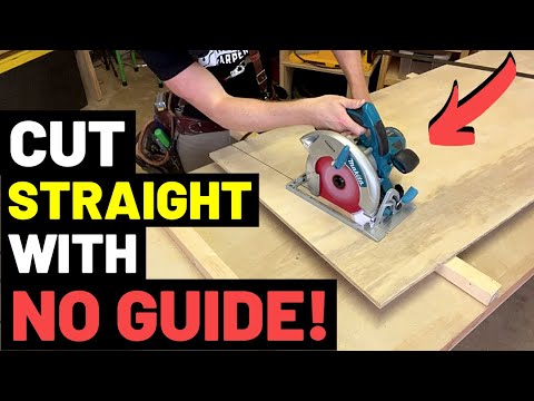 How To CUT STRAIGHT With NO GUIDE! Freehand CIRCULAR SAW CUTTING...Pro Tips, Tricks and Secrets!