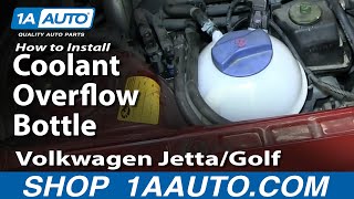 How To Install Replace Radiator Coolant Bottle 1999-05 VW Volkwagen Jetta and Golf