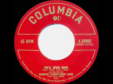 1953 HITS ARCHIVE: You'll Never Know - Rosemary Clooney & Harry James