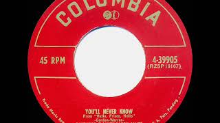 1953 HITS ARCHIVE: You&#39;ll Never Know - Rosemary Clooney &amp; Harry James