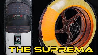 Nahříváky moto pneumatik CAPIT SUPREMA SPINA TYRE WARMER barva modrá, velikost M/L ( přední M 125/17” zadní L 180/55-17” )