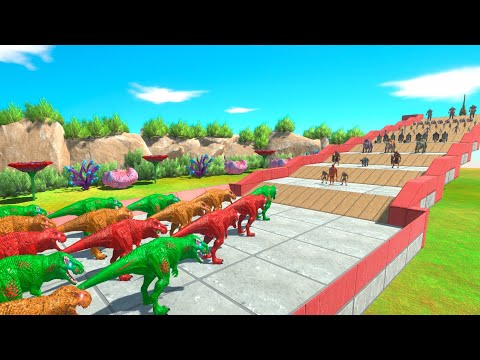⚡VIRUS - ZOMBIE T-REX ARMY DEATH CLIMB - 🦖 Animal Revolt Battle Simulator 🦕