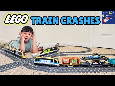 Lego Freight Train Vs Lego High Speed Trains Crash and Build Giant Lego Tracks