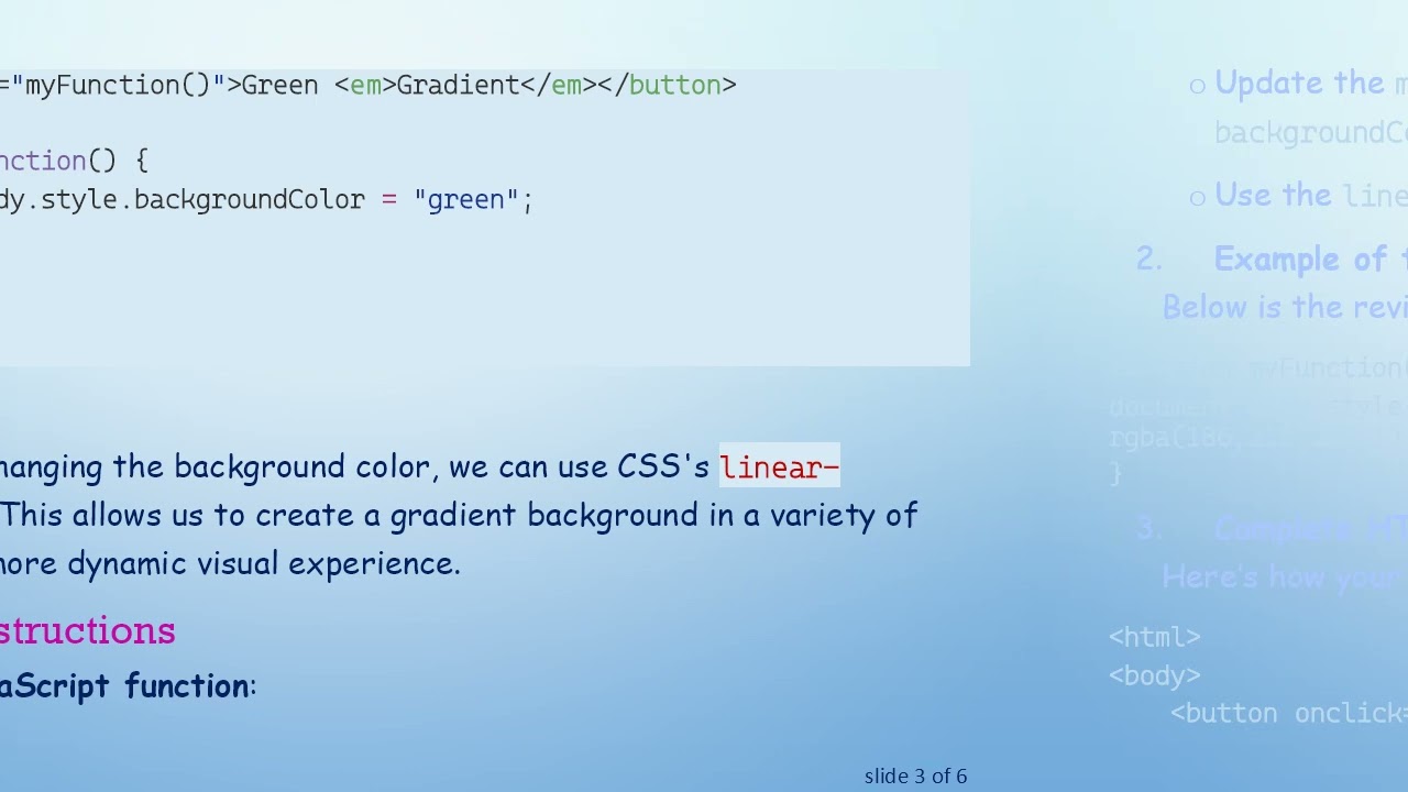 How to Create a Gradient Background with a Button in HTML and JavaScript