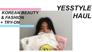yesstyle haul // korean fashion & beauty haul + try-on !