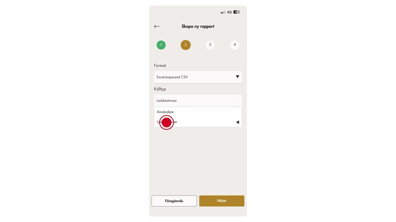 GARO Connect I Skapa rapport i rapportverktyget