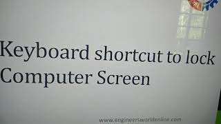 Keyboard Shortcut to Lock Computer Screen