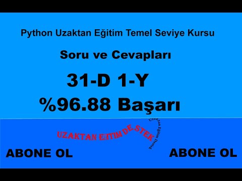 Python Uzaktan Eğitim Temel Seviye Kursu Soru ve Cevapları