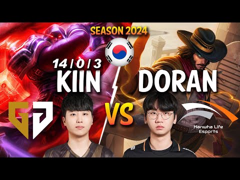 GEN kiin vs HLE Doran - Kiin JAYCE vs Doran TWISTED FATE Top - Patch 14.6 KR Ranked CHALLENGER