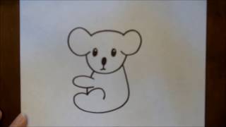 How to Draw a Koala Cartoon Simple Beginners Tutorial
