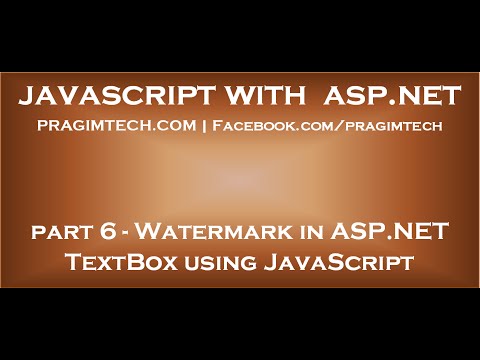 Watermark in ASP NET TextBox using JavaScript