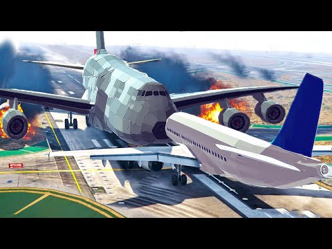 Airplane Crashes On The Runway - Engine Exploded! & Emergency Landings! Besiege plane crash