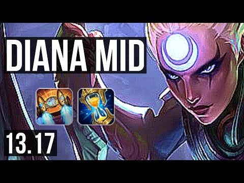 DIANA vs QIYANA (MID) | 6/1/7, 1400+ games, 1.4M mastery | NA Master | 13.17