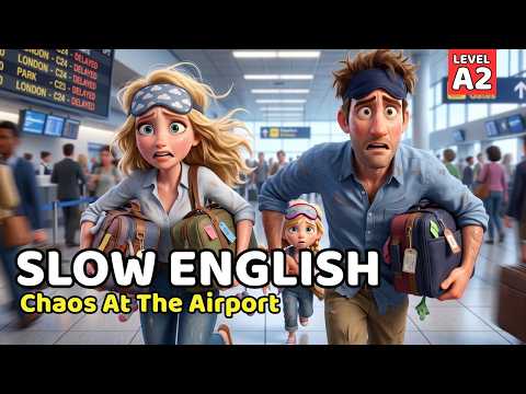 Airport Chaos… We Almost Missed Our Flight 😱✈️ | Slow English Story (A2 Level)