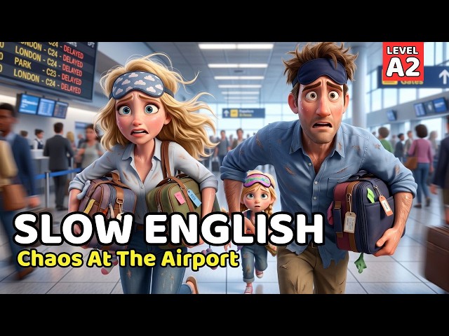 Airport Chaos… We Almost Missed Our Flight 😱✈️ | Slow English Story (A2 Level) SDDEFAULT Thumbnail