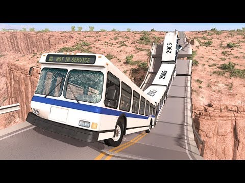 Collapsing Bridge Pileup Car Crashes #14 - BeamNG DRIVE | SmashChan