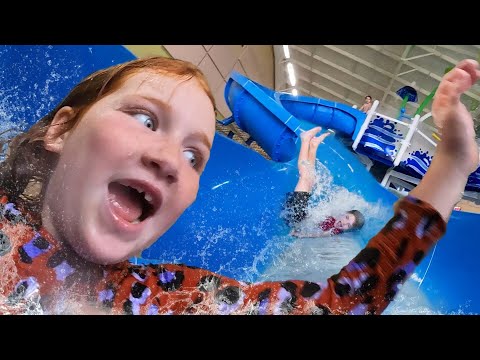 KiCKED OUT!!  Adley's TRAVEL MOViE part 2!  Missed Breakfast, Water Slides, Bugs, Rain, and Shoe Art