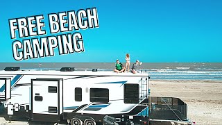 FREE BEACH CAMPING in TEXAS | Bolivar Beach, Texas | Beach Free Camping
