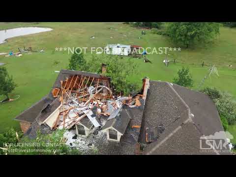 5-30-2019 Canton, Tx Signficant tornado damage, homes obliterated, drone