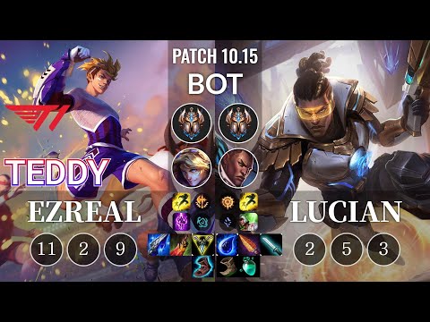 T1 Teddy Ezreal vs Lucian Bot - KR Patch 10.15