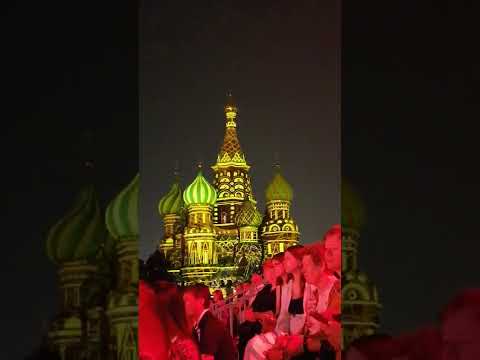 Проекция на Храм Василия Блаженного на фестивале Спасская башня