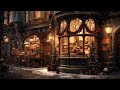 Victorian Christmas Market at Coffee Shop Ambience - Jazz Relaxing Music & Snowy Streets